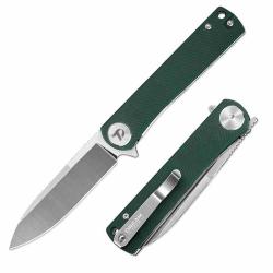 Couteau Dreamtech Lame Drop Point Acier D2 Manche Micarta Vert Liner Lock DTK3896MGR