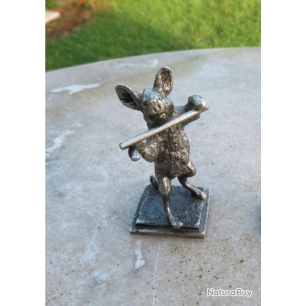Figurine humoristique vintage de cochon "chef d'orchestre"en �tain (XX�)