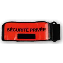 Brassard s&eacute;curit&eacute; priv&eacute;e orange avec emplacement RIO GK Pro