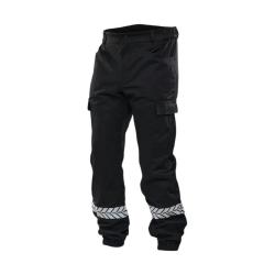 Pantalon S&eacute;curit&eacute; Priv&eacute;e avec bandes r&eacute;fl&eacute;chissantes HV GK Pro Noir