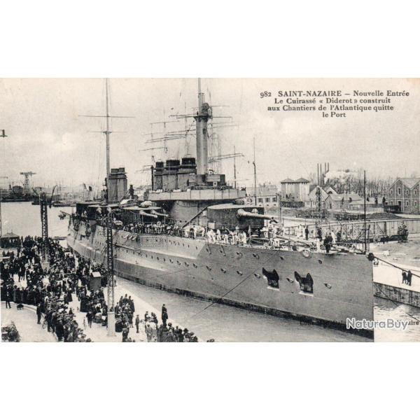 CPA - Marine de Guerre - SAINT-NAZAIRE- Nouvelle Entr�e Le Cuirasse  " Diderot " construit N�6059