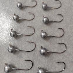 Lot de 10 t&ecirc;tes plomb&eacute;es 20g 25g 30g 35g 40g2 de chaque