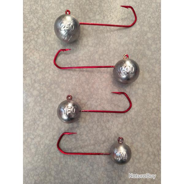 Lot de 4 t�tes plomb�es 100g 150g 200g 250g