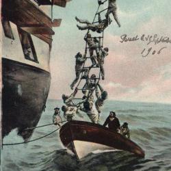 CPA - MARINE DE GUERRE - Echelle de Poupe , " d'apr&egrave;s Bourgain "N&deg;6057