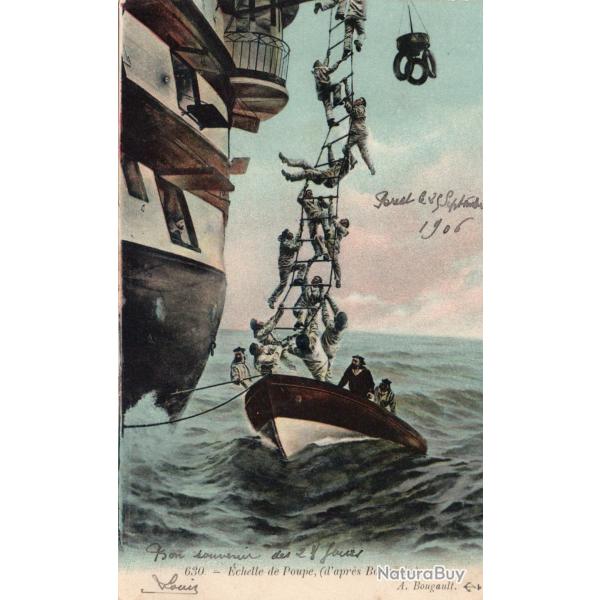 CPA - MARINE DE GUERRE - Echelle de Poupe , " d'apr�s Bourgain "N�6057