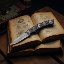 Couteau canif skull tetes de mort 20cm