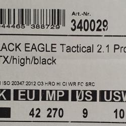 Chaussures HAIX modele BLACK EAGLE Tactical 2.1 pro GTX high/black Taille 42