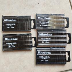 LIQUIDATION !!! 5 boites de 20 forets de pr&eacute;cision diam&egrave;tres 0.3mm &agrave; 1.6mm NEUFS