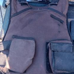 ENCHERE GILET PARE BALLES MARRON 3A IRLANDAIS LEGER TAILLE M