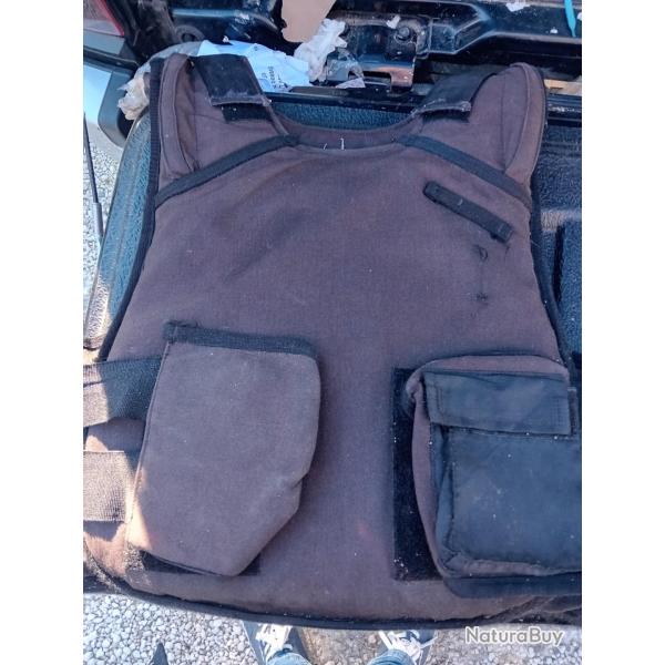 ENCHERE GILET PARE BALLES MARRON 3A IRLANDAIS LEGER TAILLE M