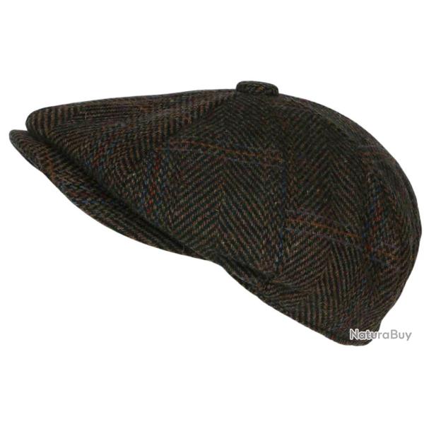 Casquette Gavroche Marron en Laine � Chevrons Style Anglais Vintage Surwal Taille unique Marron
