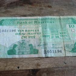 billet  mauritius 10 rupees
