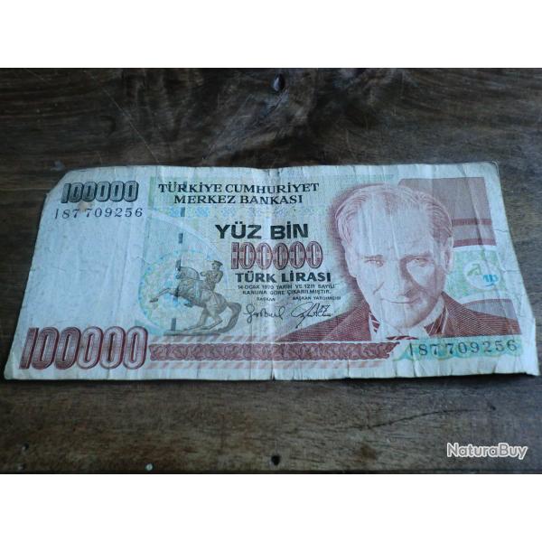 billet turquie  100.000 lira 1970