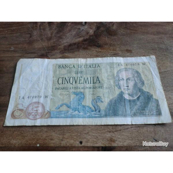 billet 5000 lira type colomb  1971