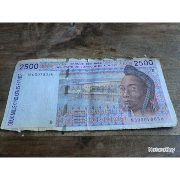 billet  west s�n�gal  african 2500 francs