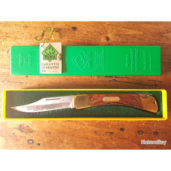 1981 Vintage PUMA GAME WARDEN Knife Jacaranda Handles Mint In GY Box