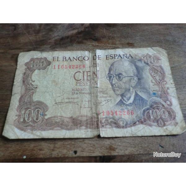 billet  espagne cien pesetas 1970 1.I 0542266