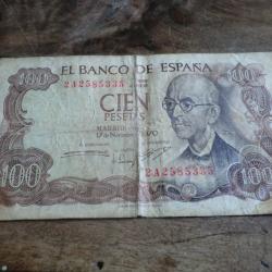 billet  espagne cien pesetas 1970 2.A 2585335