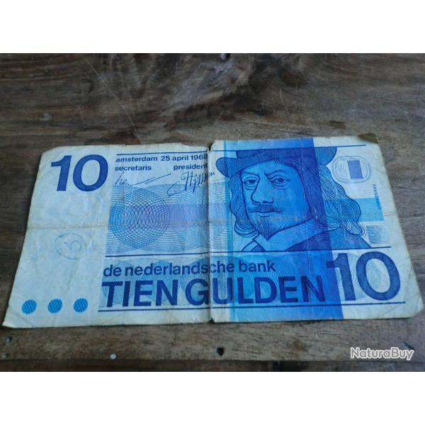 billet pays bas 10 gulden 1968