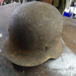 Casque jus seconde guerre ww2 avec cerclage camoufl&eacute; d'origine