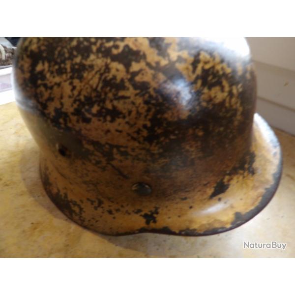 Casque jus seconde guerre ww2 mod35 camoufl� d'origine