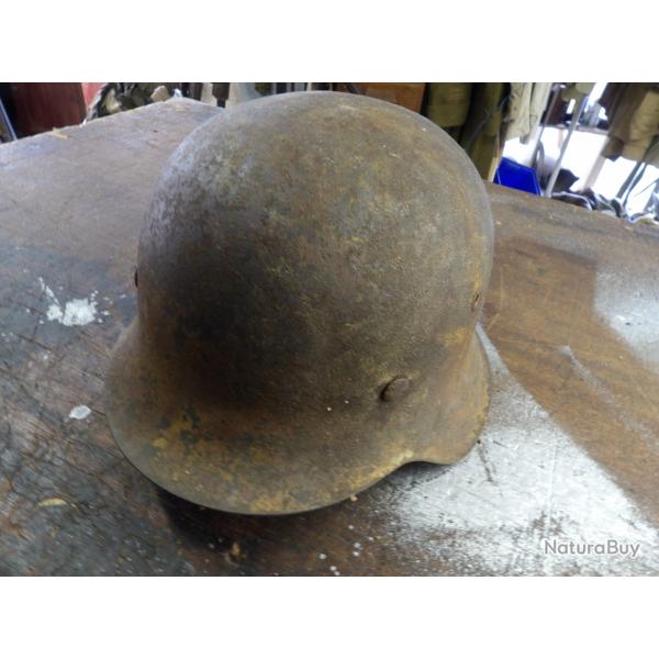 Casque jus seconde guerre ww2 avec cerclage camoufl� d'origine