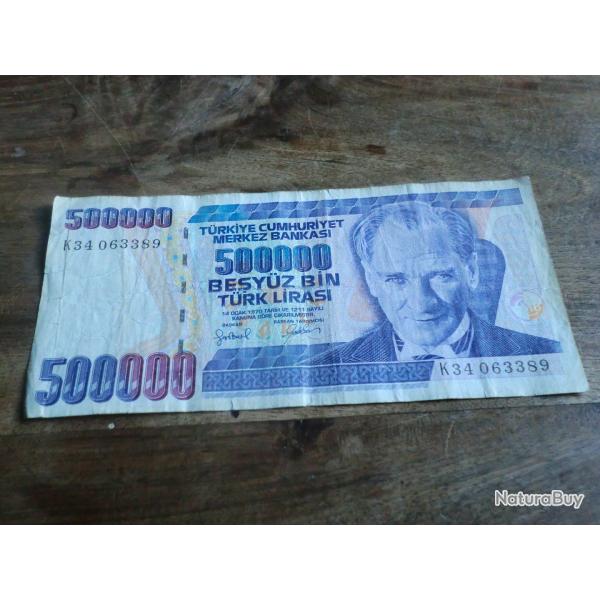 billet turquie 500.000  lira K 34063389  1970