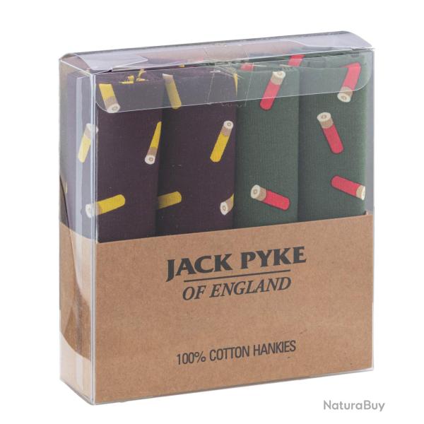 Mouchoirs en tissu avec motif cartouches de chasse - MOUCHOIRS EN TISSU JP 2 VERTS /2 BORDEAUX DESSI