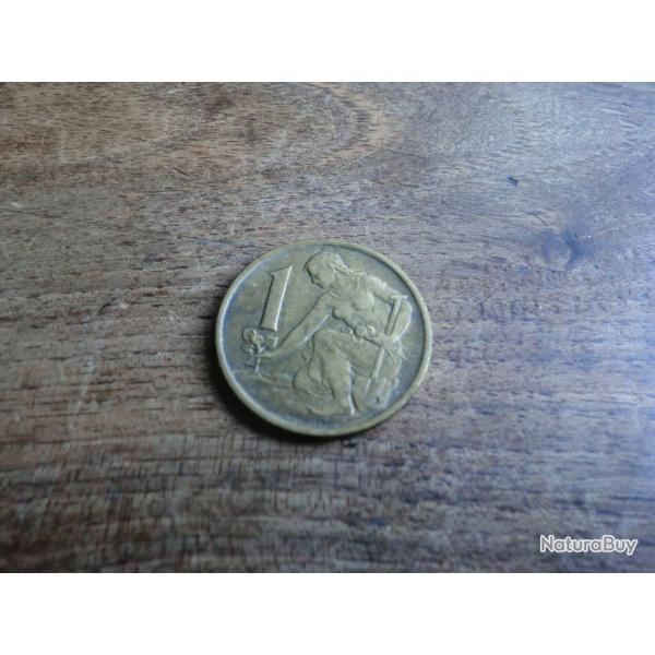monnaie tch�coslovaquie 1 couronne 1958