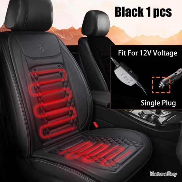 Housse de Si�ge Chauffante Voiture 12V Chauffage Rapide 30s Universelle 1 pi�ce