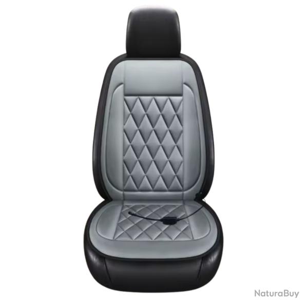 Housse Coussin de Si�ge Chauffant Voiture 12V Chauffage R�glable Universel Hiver Gris