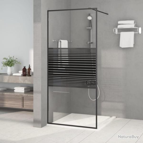 Paroi de douche Noir 90x195 cm Verre ESG transparent