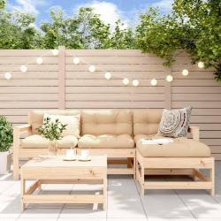 Salon de jardin 5 pcs bois massif de pin