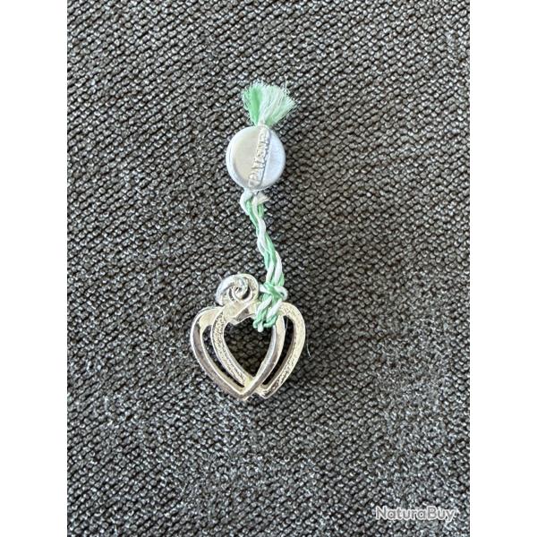 Pendentif neuf argent massif - double coeur