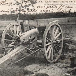 CPA - La  Grande Guerre 1914-15- Pieces de 78 en batterie pr&egrave;s de CHAULNES ( P-de-C ) N&deg;6070