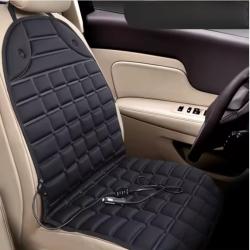 Housse Coussin de si&egrave;ge chauffant &eacute;lectrique 12V Confort hivernal voiture Noir