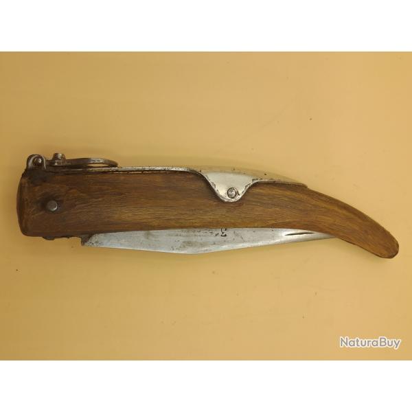 Ancien couteau anneau palmaire 31 BESSET, corne, 14cm/24cm