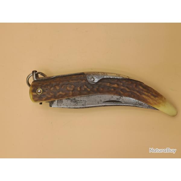 Ancien couteau cornillon PICARD � Paris, Rue de Rivoli, fn XIX�me, 24,5cm