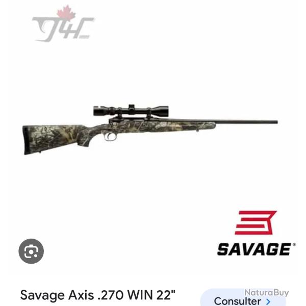 Carabine Savage axis camo 270 win