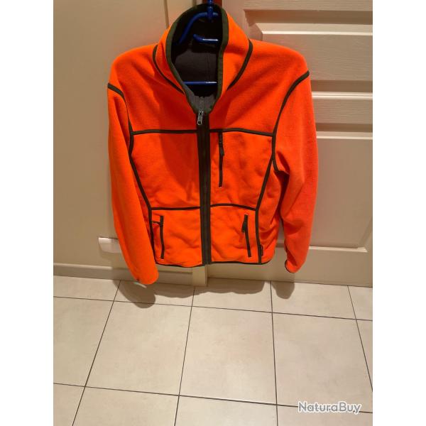 POLAIRE CHASSE REVERSIBLE VERT/ORANGE FLUO 500