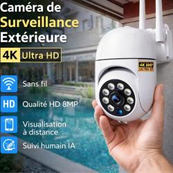 !! Cam&eacute;ra de surveillance ext&eacute;rieure WiFi 4K - 8MP - PTZ - Vision nocturne couleur !!