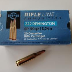 Boite munition PPU/Partizan 222Rem SP 3.24G 50GR x20