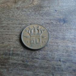 monnaie belgique 50 centimes  pfenning 1965