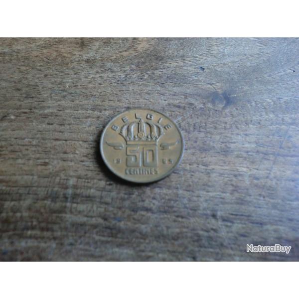 monnaie belgique 50 centimes  pfenning 1965