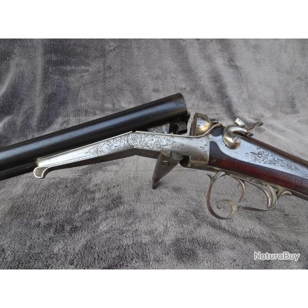 Superbe fusil � chiens ext�rieurs