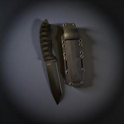 Couteau poignard lame tanto noire 28cm