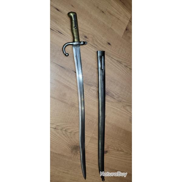 Rare Baionette Chassepot de prise Allemande