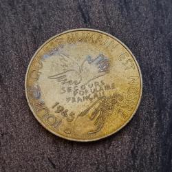 France - m&eacute;daille comm&eacute;morative - 1995 - 50 ans du Secours populaire - bronze OCCASION BON ETAT!