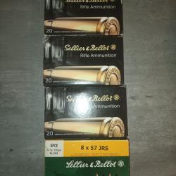 70 Munitions SELLIER ET BELLOT cal 8&times;57 JRS 196gr SPCE