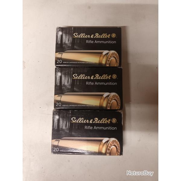 3 boites (60 cartouches) Sellier et Bellot calibre 8x57 JRS - SPCE